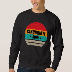 Sweatshirt Cincinnati Ohio Retro Vintage Sunset Us State Cinc