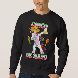 Sweatshirt Cinco De Mayo 2022 Dabbing Unicorn Sombrero Beer