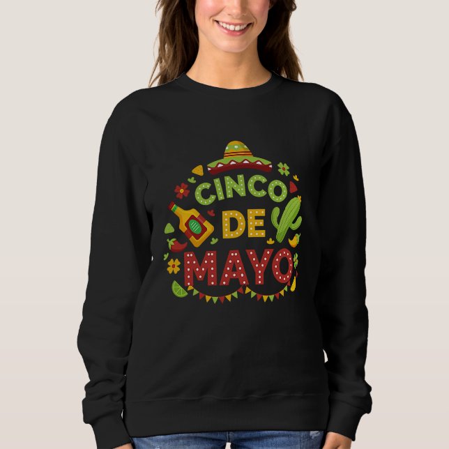 Sweatshirt Cinco De Mayo Burritos  Mexico Tacos and Avocado   (Devant)