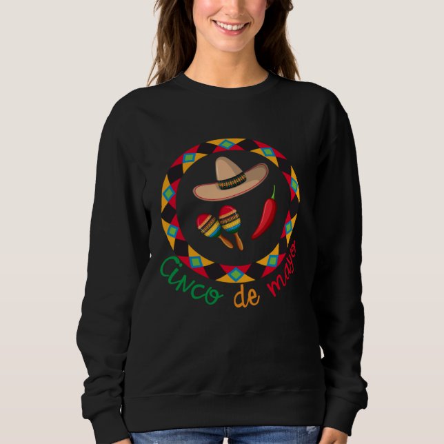 Sweatshirt Cinco De Mayo Burritos  Mexico Tacos and Avocado   (Devant)