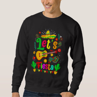 Sweatshirt Cinco De Mayo Guitare Mexicaine Lets Fiesta Cactus