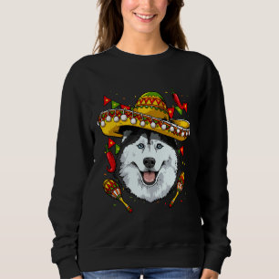 Sweatshirt Cinco De Mayo Siberian Husky Hommes Femmes Enfants