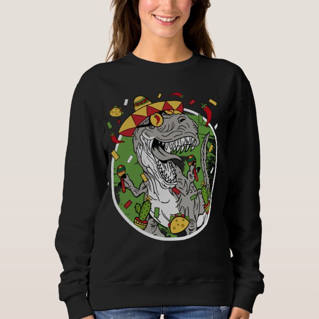 Sweatshirt Cinco De Mayo Sombrero Hat Dinosaur Kids Boys Mexi (Devant)