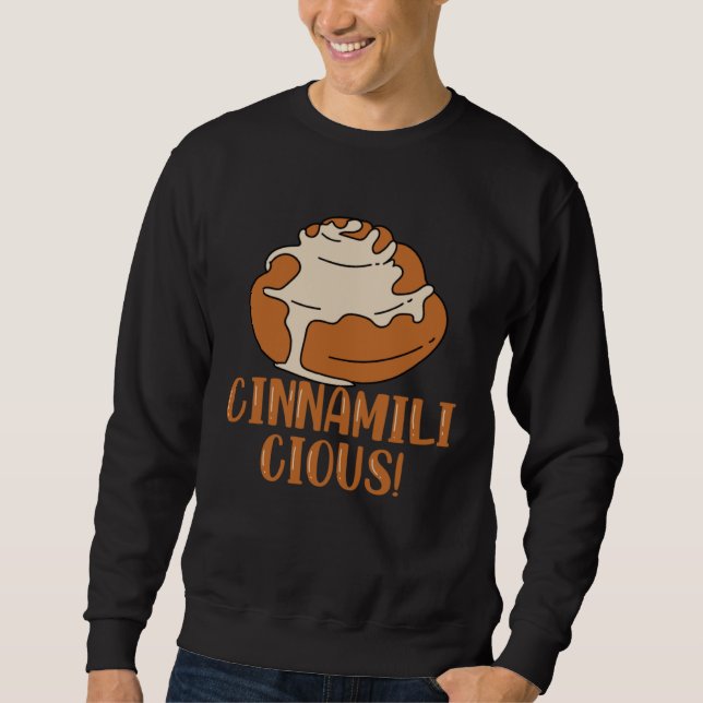 Sweatshirt Cinnamilicious Ironic Cinnamon Roll Hobby Chef (Devant)
