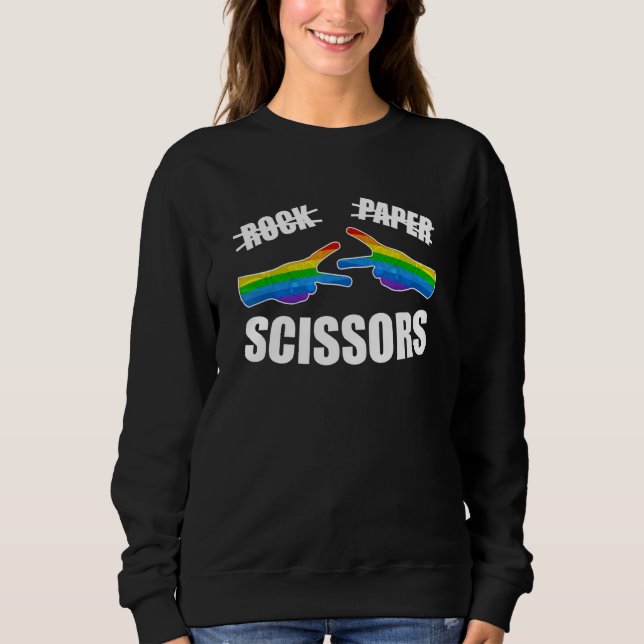 Sweatshirt Ciseaux Papier Rocher Lgbt Q Gay pride Fier Ally R (Devant)