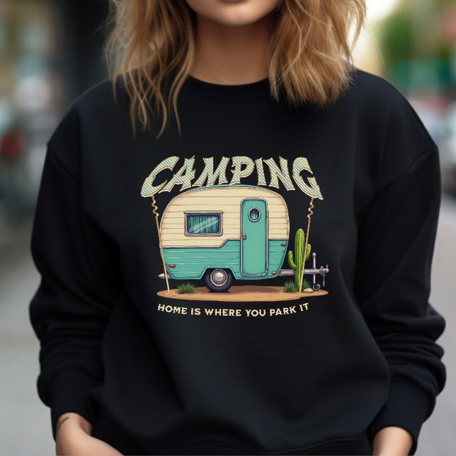 Sweatshirt Citation Camper et Camping Vintage (Créateur téléchargé)