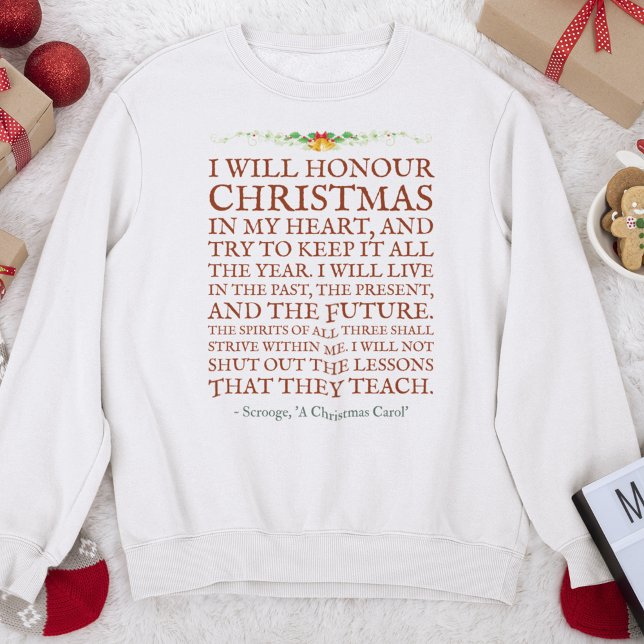Sweatshirt Citation de Dickens Scrooge mignonne Noël victorie (Créateur téléchargé)