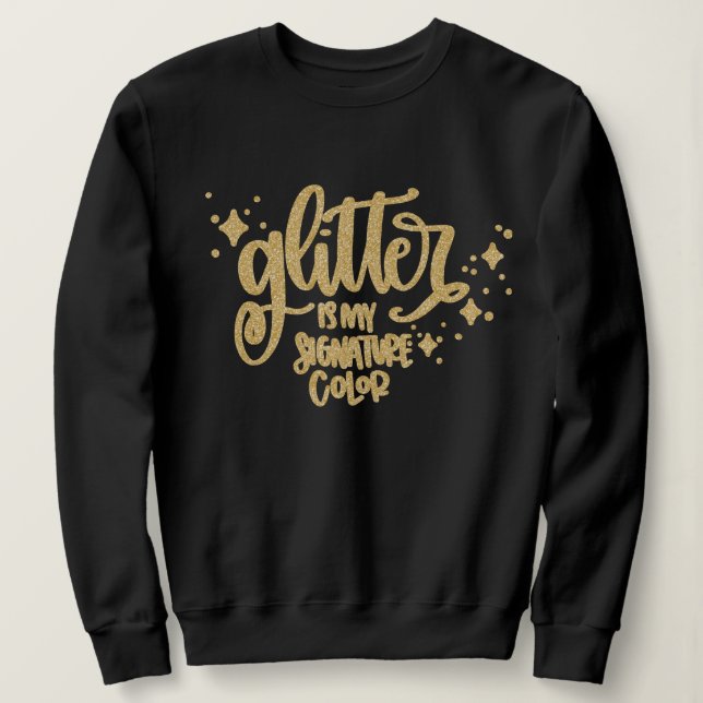 Sweatshirt Citation de Parties scintillant d'or amusant pour  (Design devant)