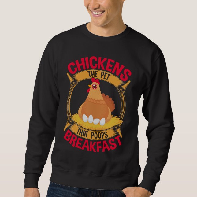 Sweatshirt Citation De Poulet Drôle Petit Déjeuner Poop Hen F (Devant)