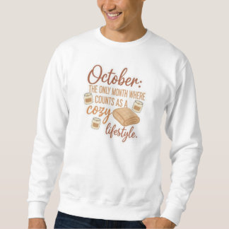 Sweatshirt Citation de style de vie cosy d'octobre | Concepti