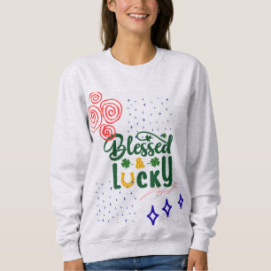 Sweatshirt Citation Irlandaise Chanceuse Mignonne en Typograp
