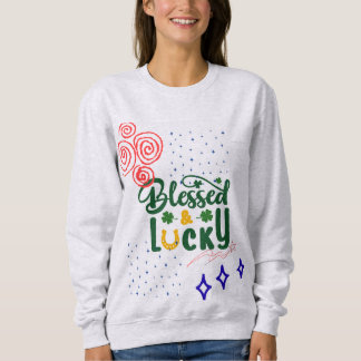 Sweatshirt Citation Irlandaise Chanceuse Mignonne en Typograp