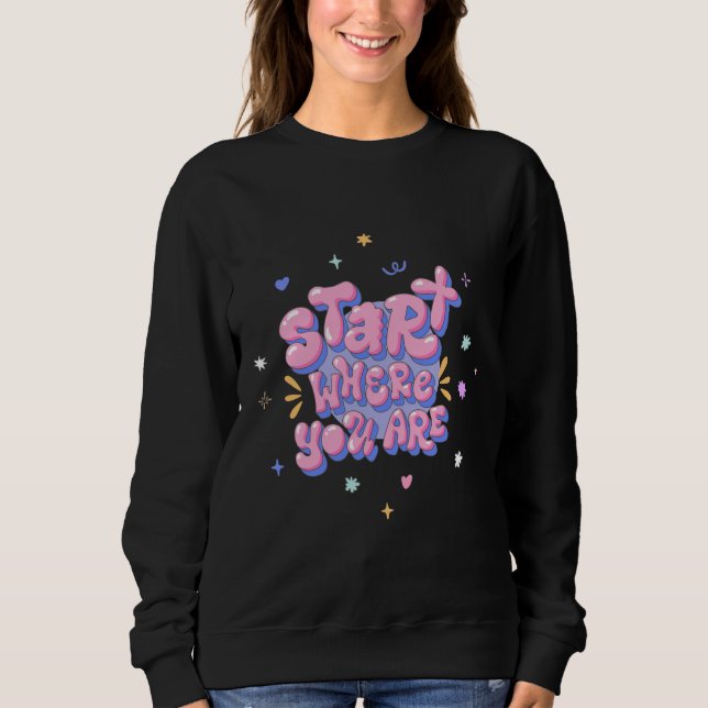 Sweatshirt Citation Lettre Bulle Colorée (Devant)