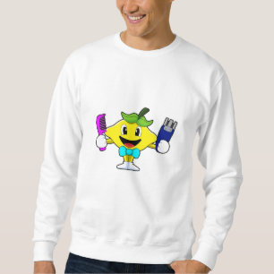 Sweatshirt Citron comme coiffeur avec peigne et razor