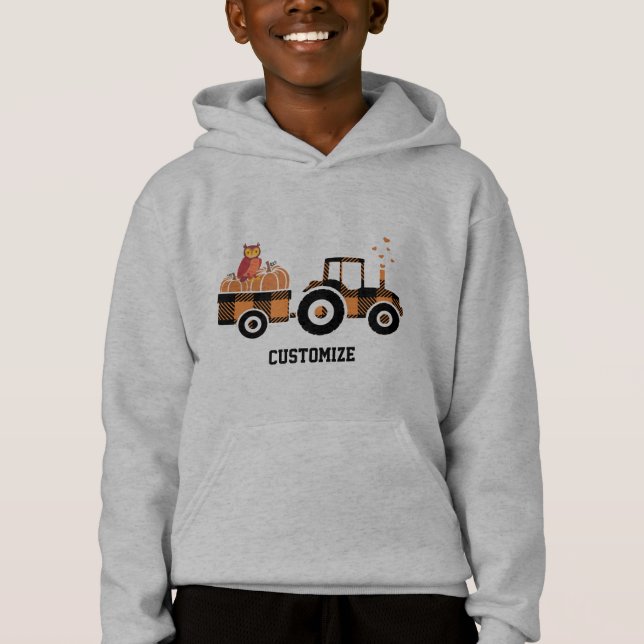 Sweatshirt Citrouille de traction de tracteur (Devant)