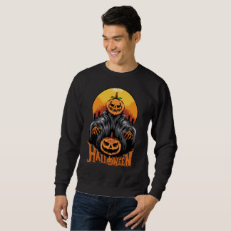 Sweatshirt citrouille d'Halloween effrayante pour hommes