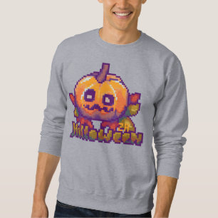 Sweatshirt citrouille d'Halloween en pixel art