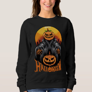 Sweatshirt Citrouille effrayante Bonne Halloween Femmes