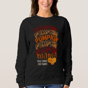 Sweatshirt CITROUILLE MAMA personnalisable Thanksgiving