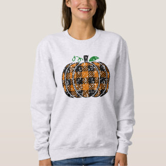 Sweatshirt Citrouille Plaid Automne