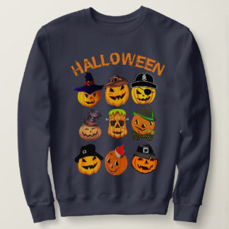 Sweatshirt Citrouille taillé sur mesure Jack Lantern Hallowee