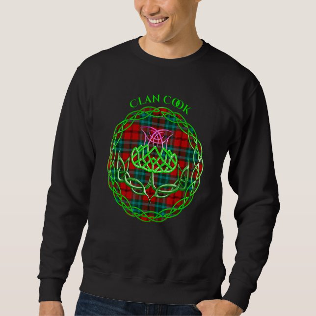Sweatshirt Clan Cook Scottish Tartan Celtic Thiston (Devant)