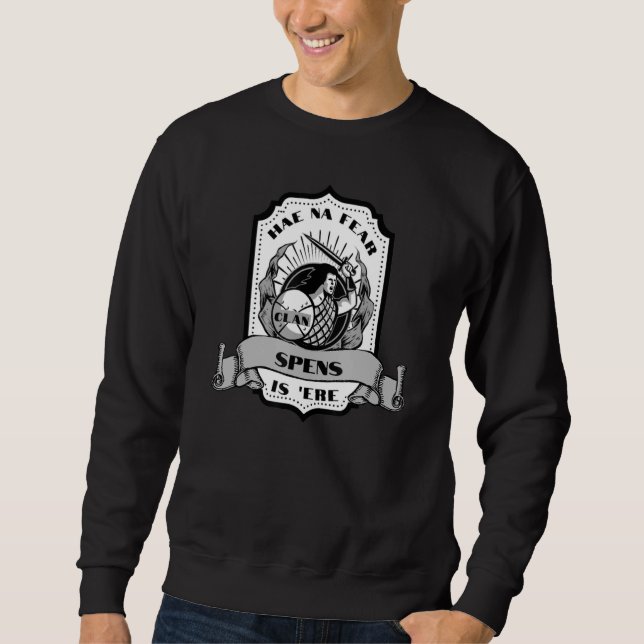 Sweatshirt Clan Spens Swordsman Scottish Badge Highland Games (Devant)
