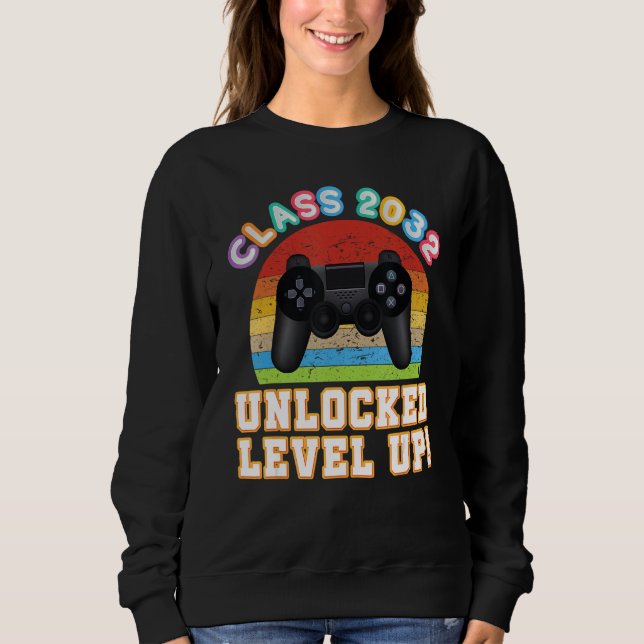 Sweatshirt Class 2032 Unlocked Level Up Video Game Back To Sc (Devant)