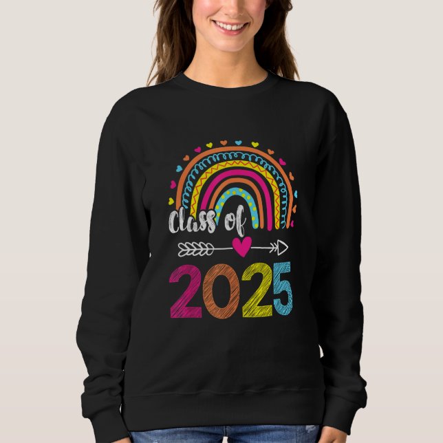 Sweatshirt Class Of 2025 Rainbow Kindergarten Preschool Gradu (Devant)