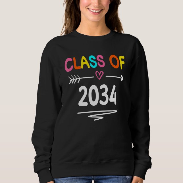 Sweatshirt Class Of 2034 Grow With Me First Day Of School Gra (Devant)
