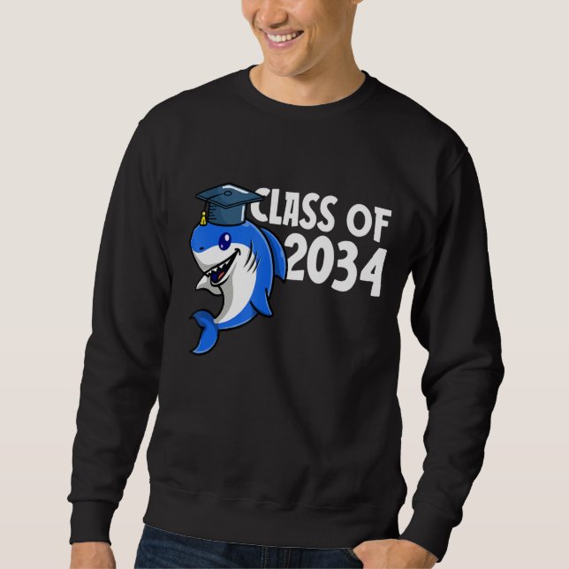 Sweatshirt Class Of 2034 Shark Graduate Pre K Kindergarten Pr (Devant)
