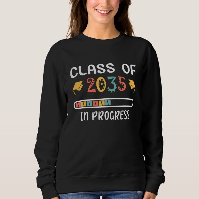 Sweatshirt Class of 2035 Grow With Me Graduation in progress (Devant)