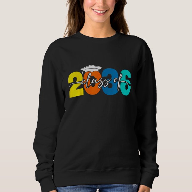 Sweatshirt Class of 2036 Grow with Me First Day of School Gra (Devant)