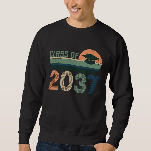 Sweatshirt Class of 2037 Grow with Me Kindergarten to Graduat (Devant)