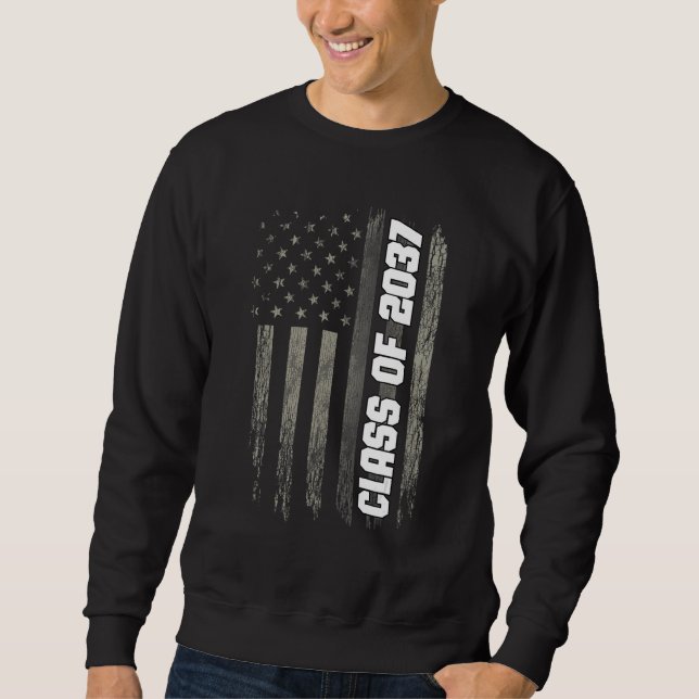 Sweatshirt Class of 2037 Senior 2037 Graduation American Flag (Devant)