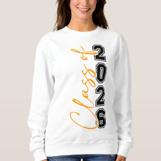 Sweatshirt Classe de 2026 Graduation Senior Orange Black