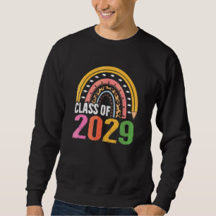 Sweatshirt Classe De 2029 Senior 2029 Boho Rainbow Croissance