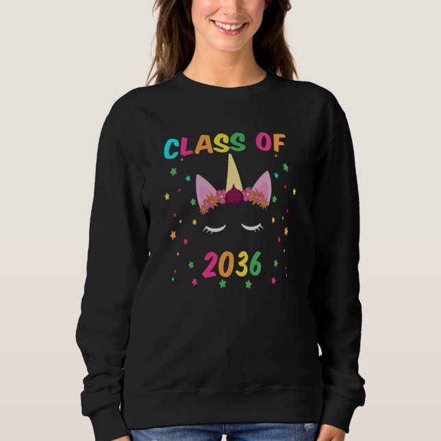 Sweatshirt Classe De 2036 Premier Jour De L'École Diplômée Un (Devant)