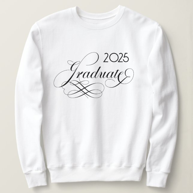 Sweatshirt Classe De Script Élégant Moderne De 2025 Diplômé (Design devant)