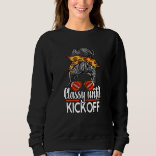 Sweatshirt Classe Femme Jusqu'Au Début Football Messy Bun Wom