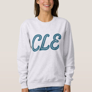 Sweatshirt CLE Cleveland Airport Code - Retro Style Travel & 