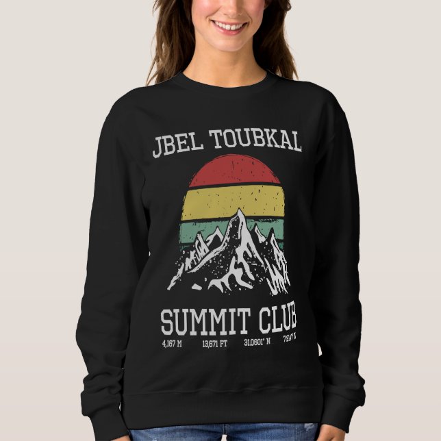 Sweatshirt Climbed Jbel Toubkal Morocco Summit Club Sun Hike  (Devant)