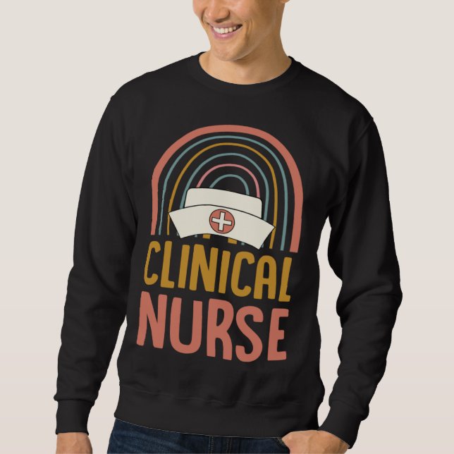 Sweatshirt Clinical Nurse Boho Bohemian Rainbow Nursing Schoo (Devant)