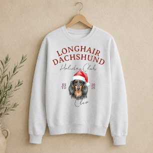 Sweatshirt Club de vacances personnalisé Longhair Dachshund 
