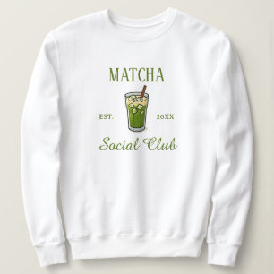 Sweatshirt Club Social Matcha Personnalisé Mignon Moderne
