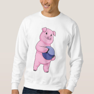 Sweatshirt Cochon au bowling avec boule de bowling