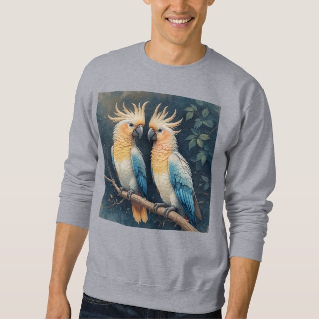 Sweatshirt Cockatoo Parrot Couple (Devant)