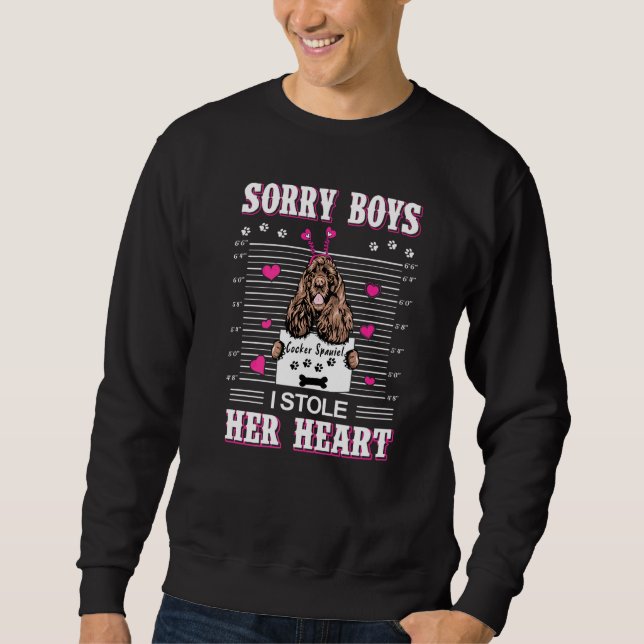 Sweatshirt Cocker Spaniel Chien Valentines Jour A Volé Son Co (Devant)