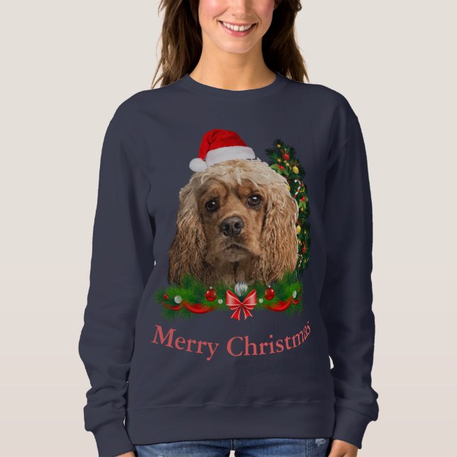 Sweatshirt Cocker spaniel Noël (Devant)