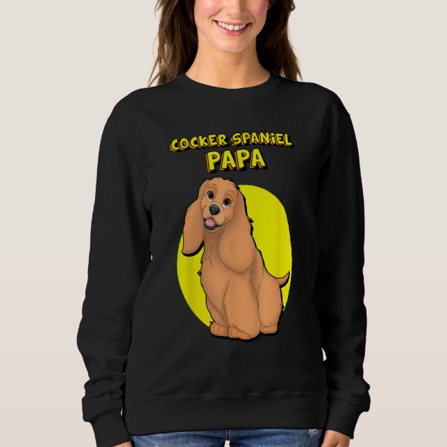 Sweatshirt Cocker Spaniel Papa Red Cocker Spaniel Dog Father (Devant)